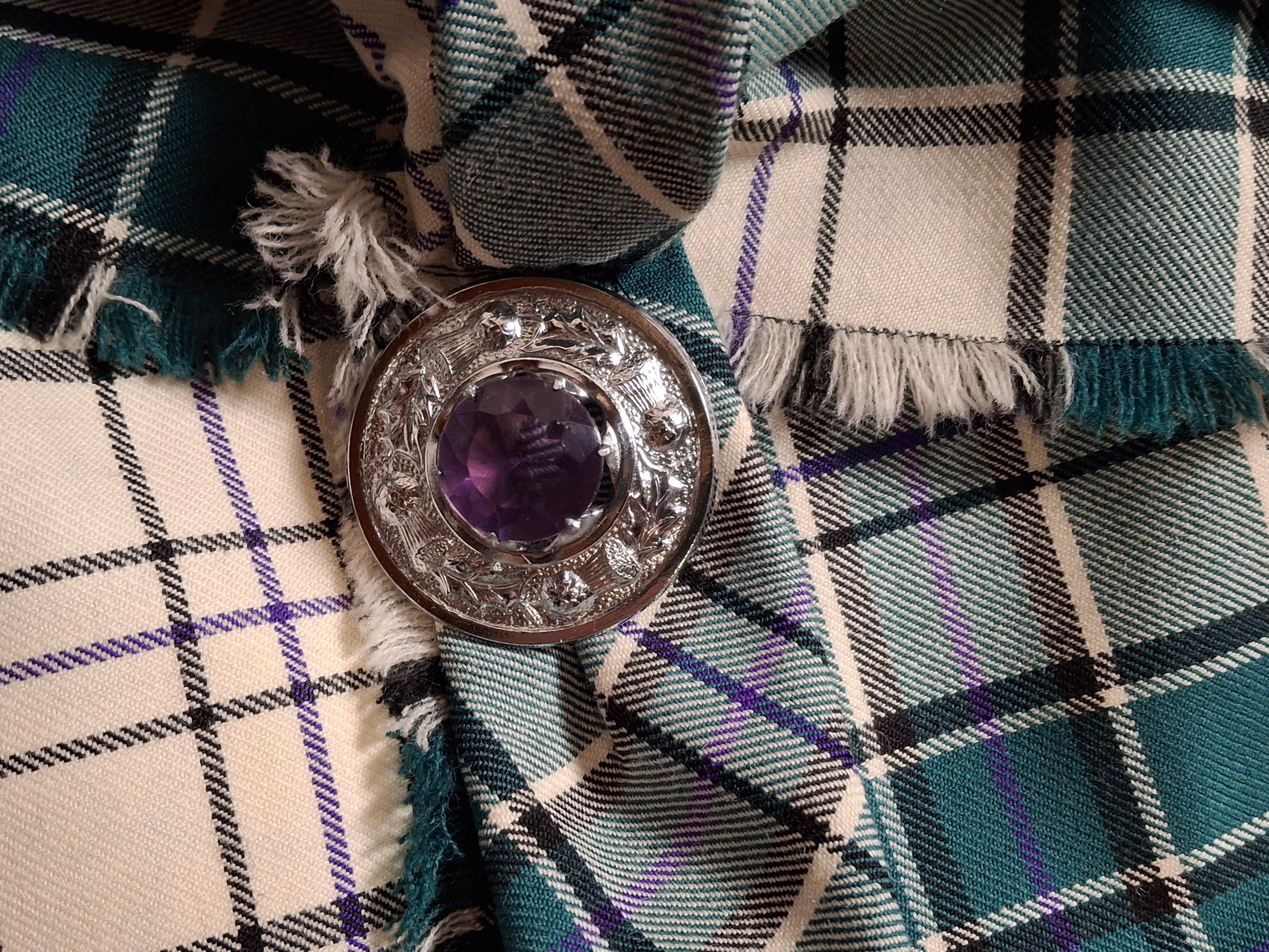 Aboyne Outfit - Vest, Skirt, Plaid and Brooch - 260408B