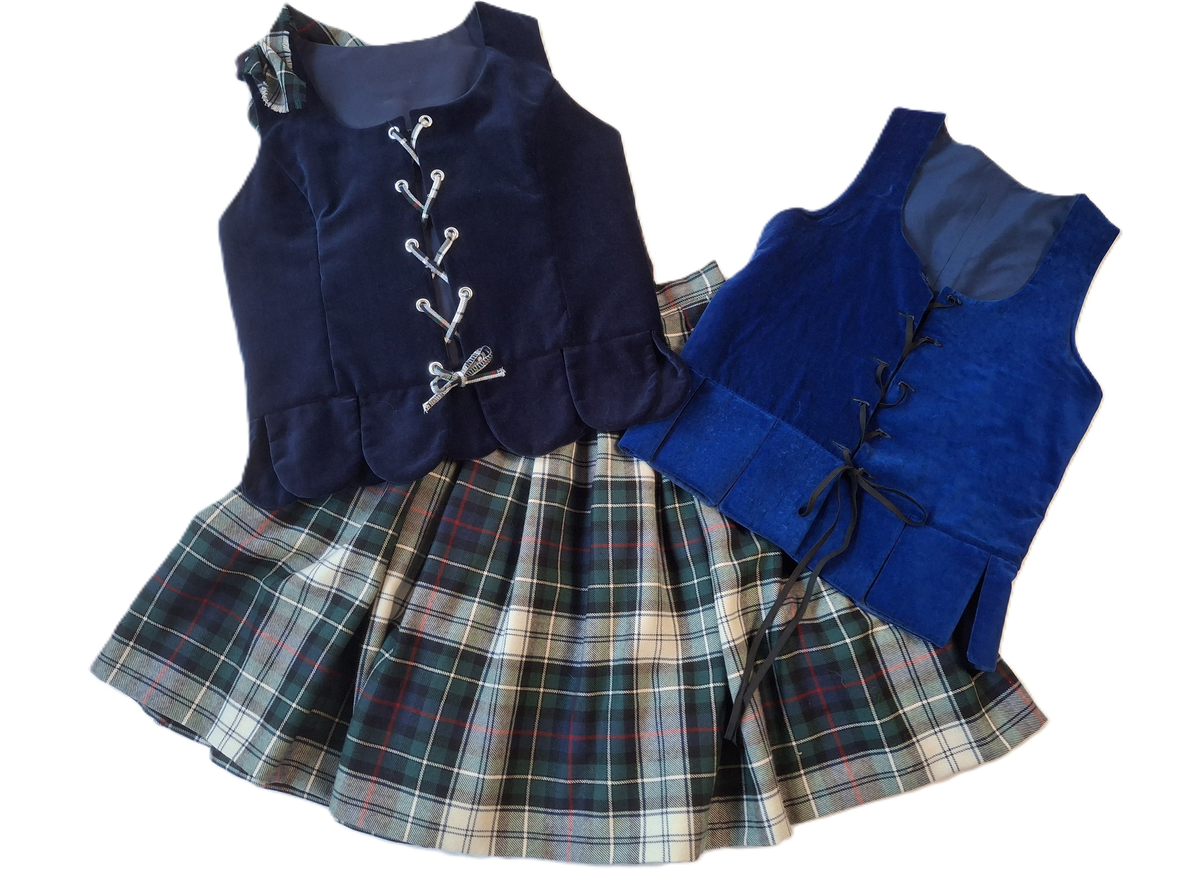 Aboyne Outfit - 2 x Vests, Skirt and Plaid - 260501B