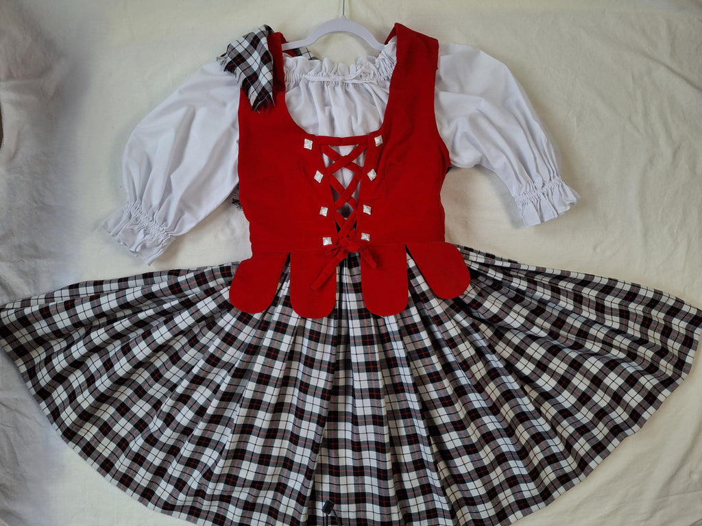 Aboyne Outfit - Vest, Skirt, Plaid, Blouse and Petticoat- 260713B